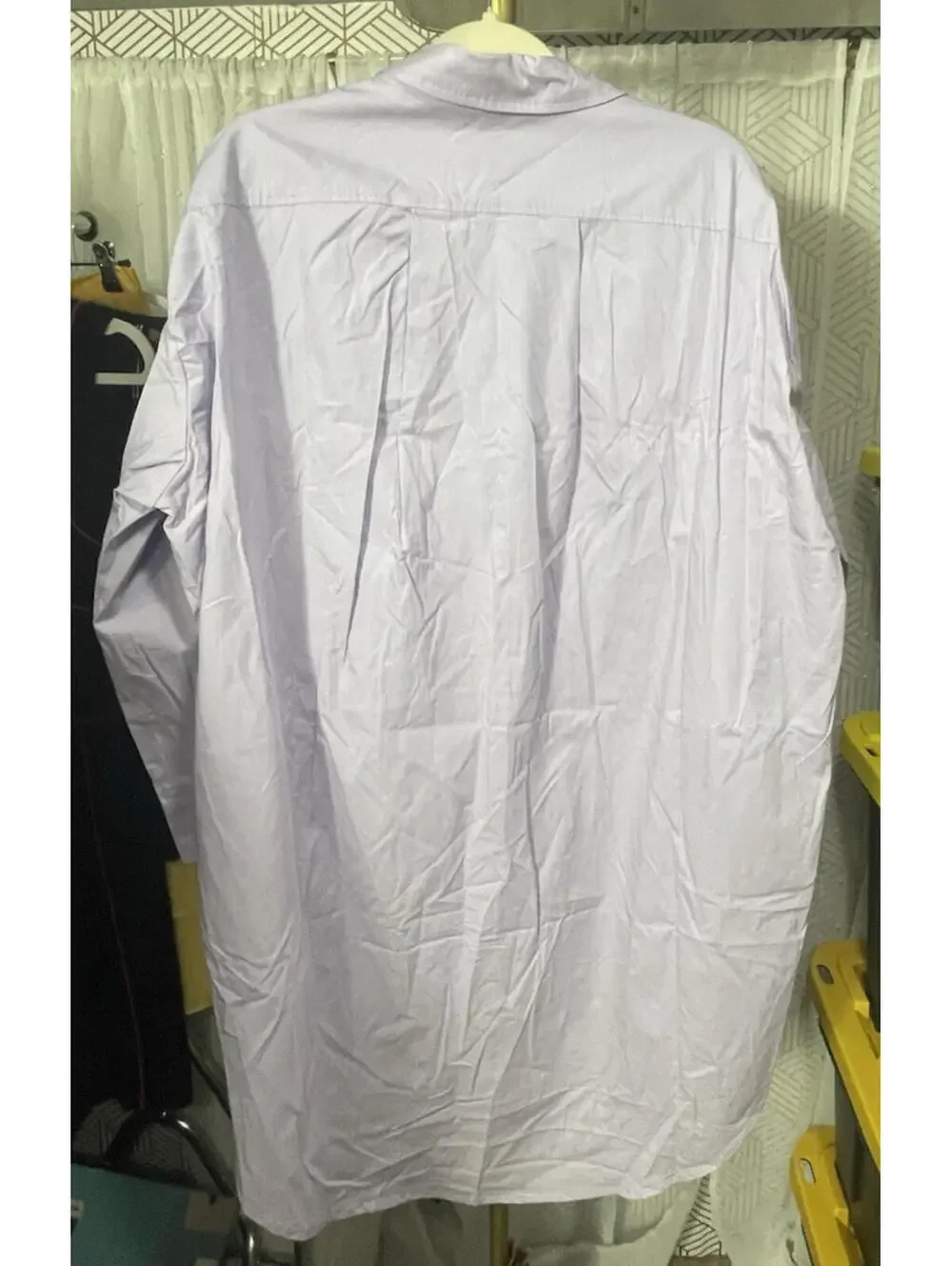 Things Between Lilac Button Shirt Dress S Oversized Long Sleeve Cotton Mini EUC
